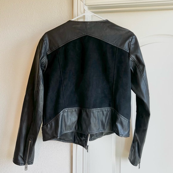 LUCKY BRAND FITTED BLACK LEATHER JACKET - Picture 4 of 4